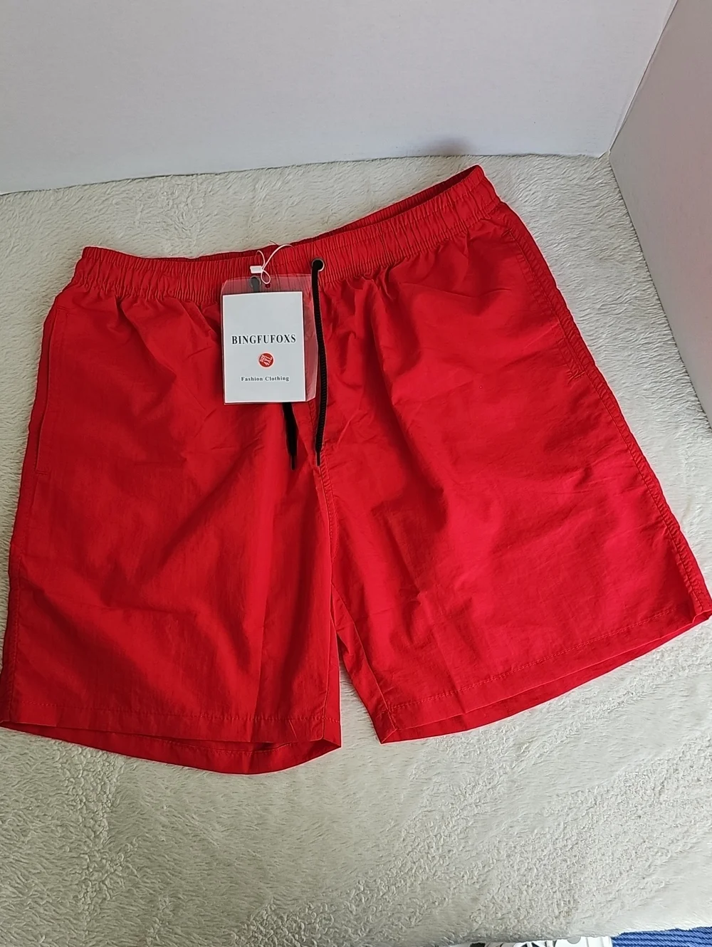 Bingfufoxs Red Swim Shorts Men's Size 4XL NWT
